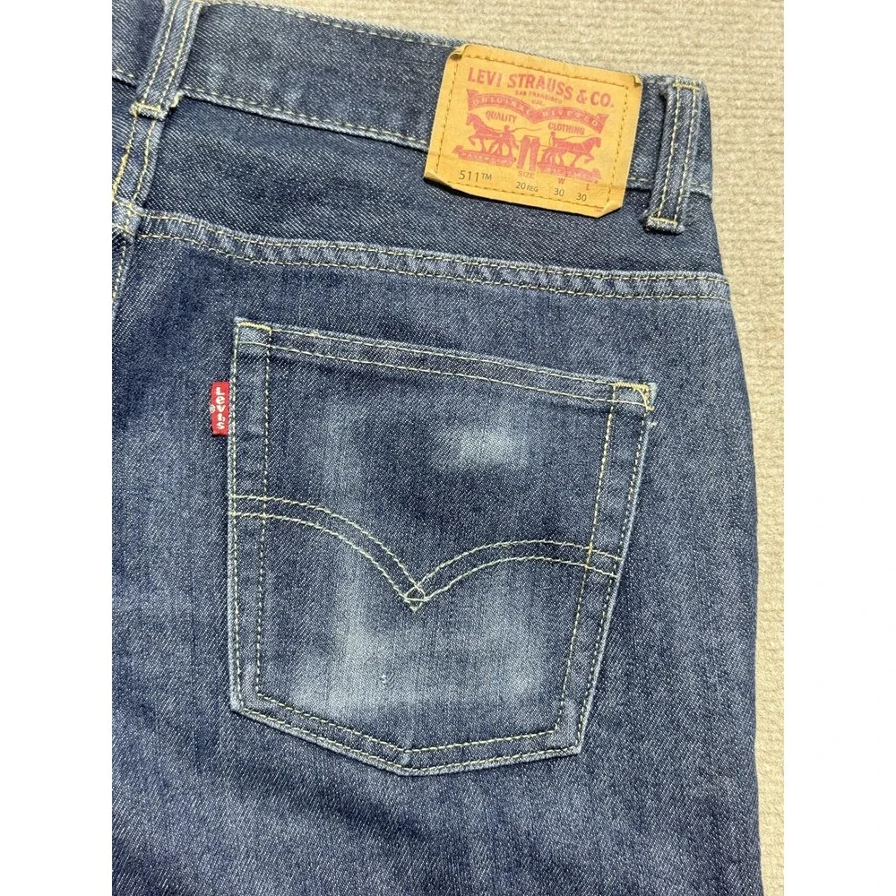Levis‎ 511 Jeans Youth 20 Regular Blue Slim Fit Denim Straight Leg W30 L30